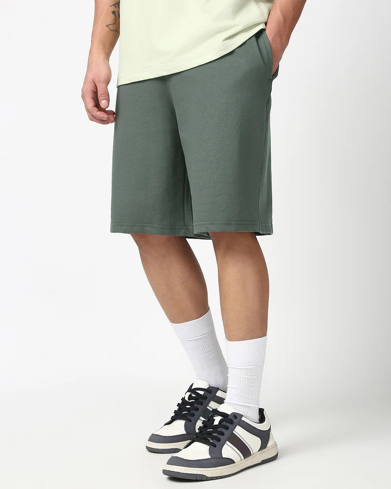 bewakoof  Men's Grey Oversized Shorts  | Best Price UAE